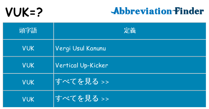 vuk は何の略します。
