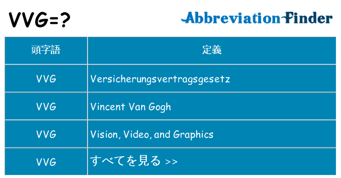 vvg は何の略します。