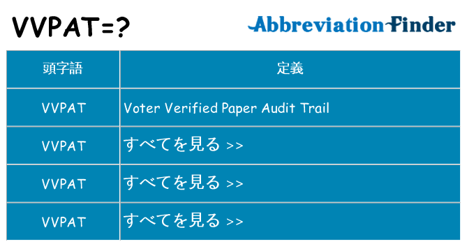 vvpat は何の略します。