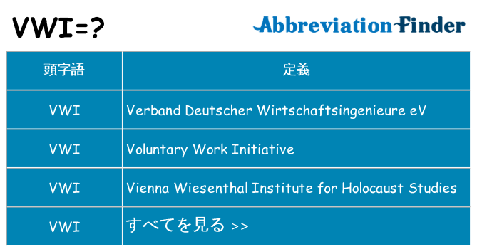 vwi は何の略します。