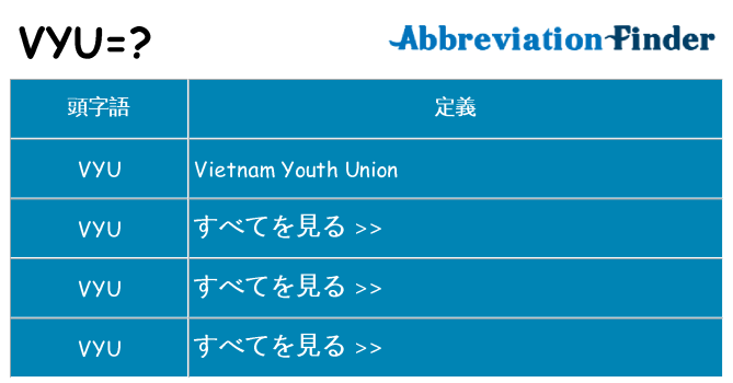 vyu は何の略します。