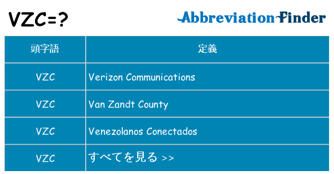 vzc は何の略します。
