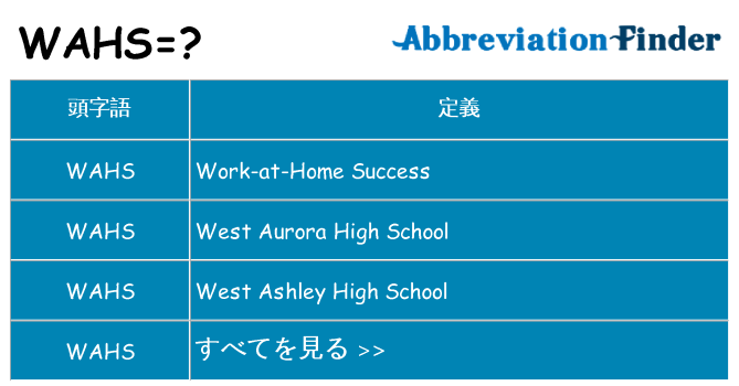 wahs は何の略します。