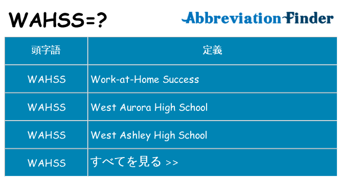 wahss は何の略します。