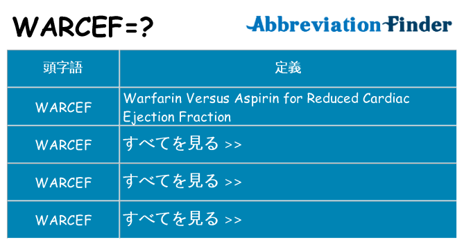 warcef は何の略します。
