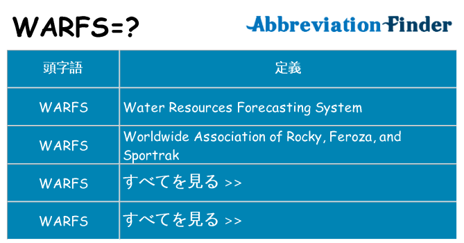 warfs は何の略します。