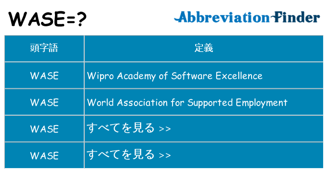 wase は何の略します。