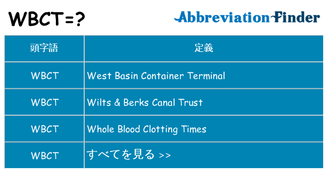 wbct は何の略します。