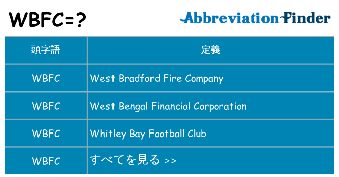 wbfc は何の略します。