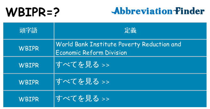 wbipr は何の略します。