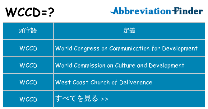 wccd は何の略します。