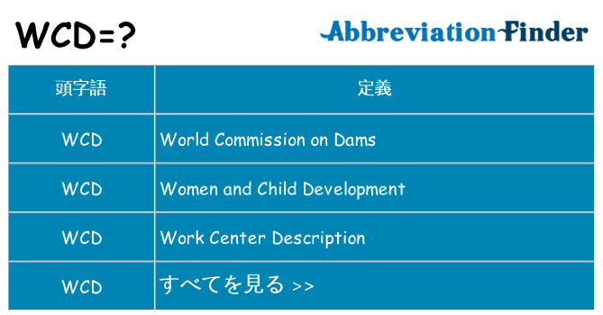 wcd は何の略します。