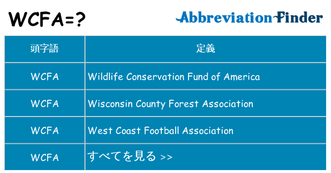 wcfa は何の略します。