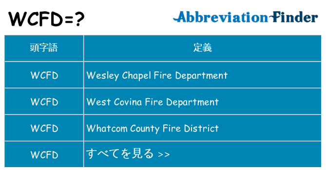 wcfd は何の略します。
