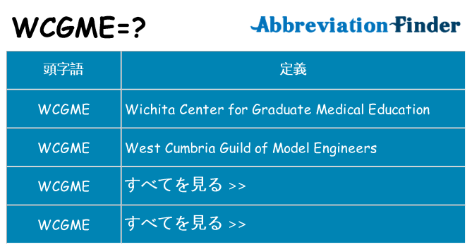 wcgme は何の略します。