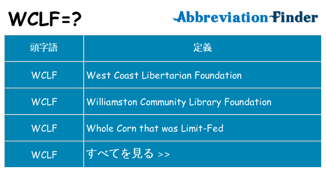 wclf は何の略します。