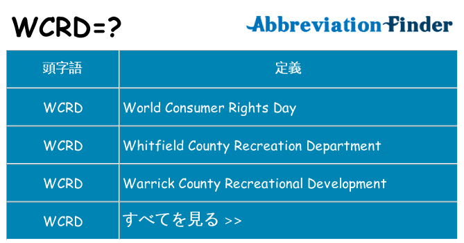 wcrd は何の略します。