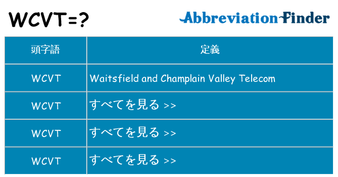 wcvt は何の略します。