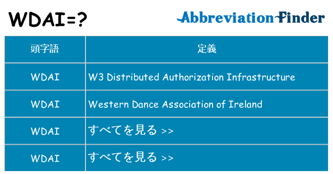 wdai は何の略します。