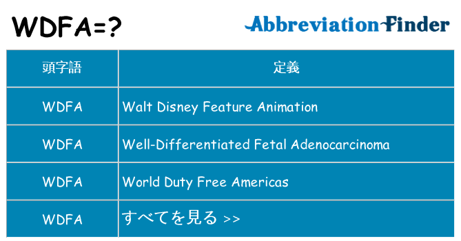 wdfa は何の略します。