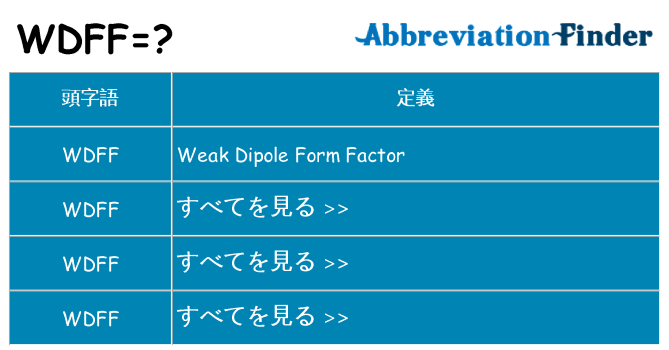 wdff は何の略します。