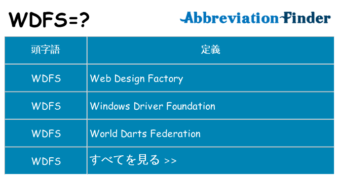 wdfs は何の略します。