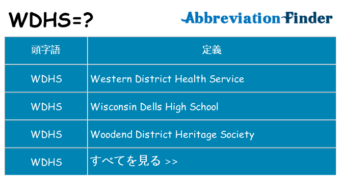 wdhs は何の略します。