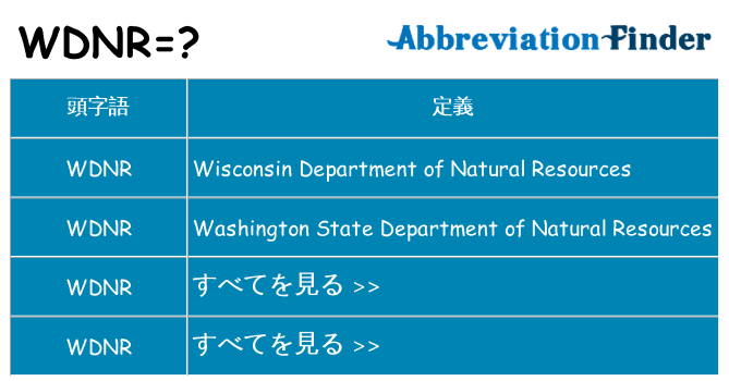 wdnr は何の略します。