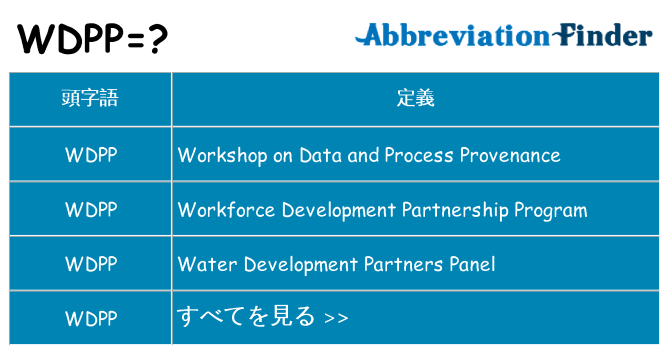 wdpp は何の略します。