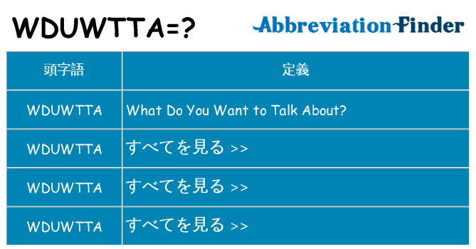 wduwtta は何の略します。