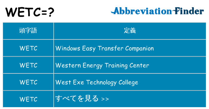 wetc は何の略します。