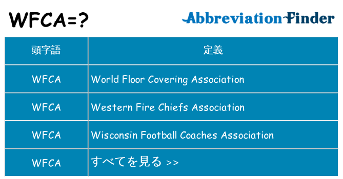 wfca は何の略します。