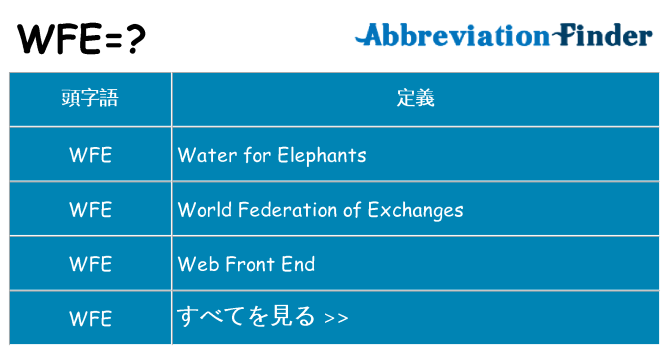 wfe は何の略します。