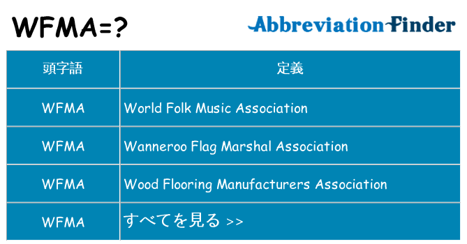 wfma は何の略します。