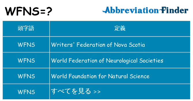 wfns は何の略します。