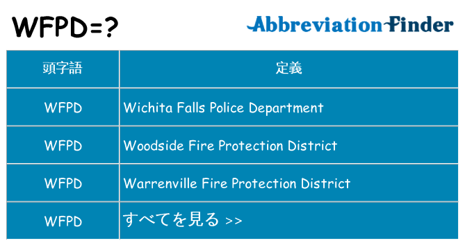 wfpd は何の略します。