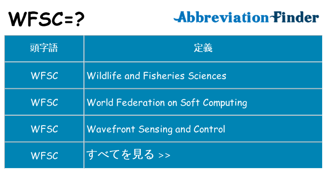 wfsc は何の略します。