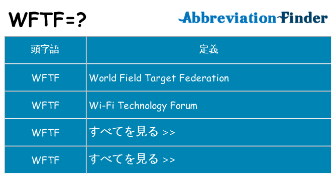 wftf は何の略します。
