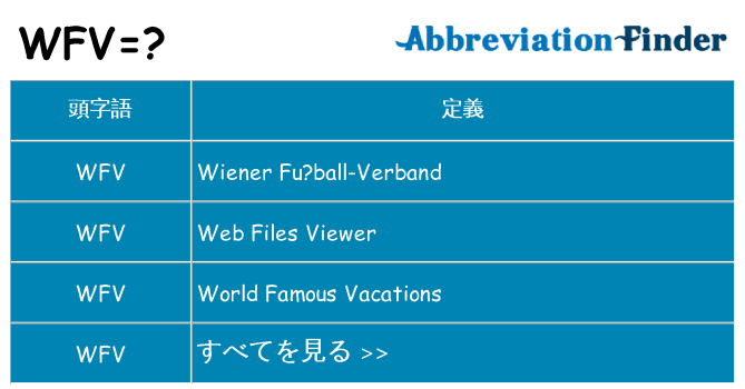 wfv は何の略します。