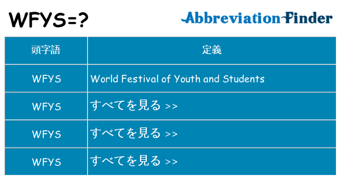 wfys は何の略します。