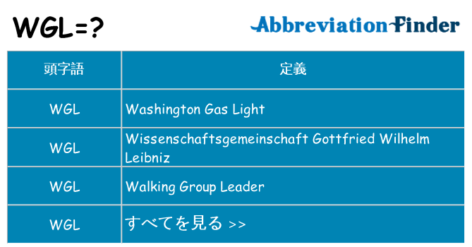 wgl は何の略します。