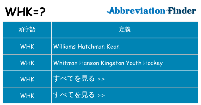 whk は何の略します。