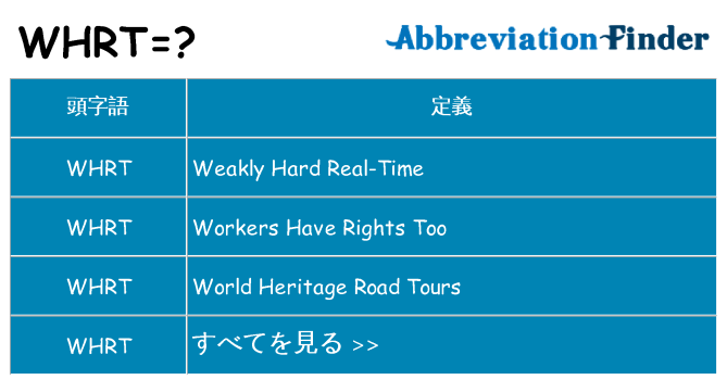 whrt は何の略します。