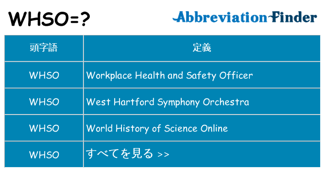 whso は何の略します。