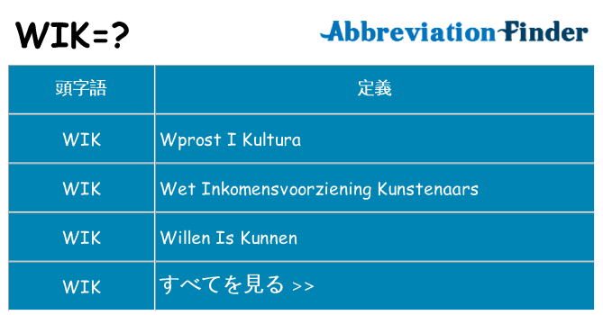 wik は何の略します。