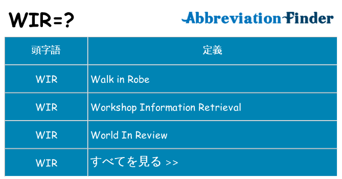 wir は何の略します。
