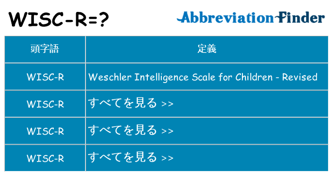 wisc-r は何の略します。