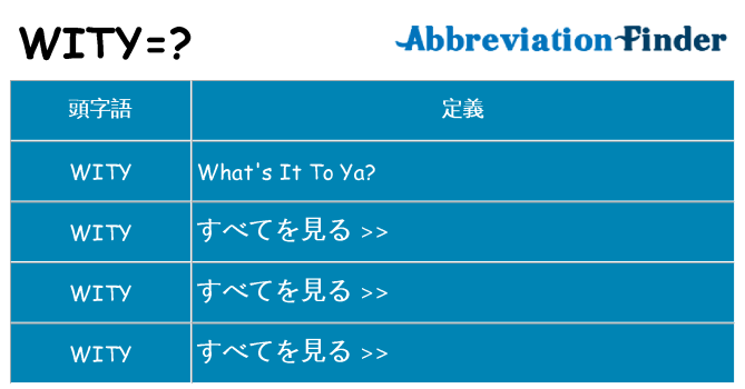 wity は何の略します。