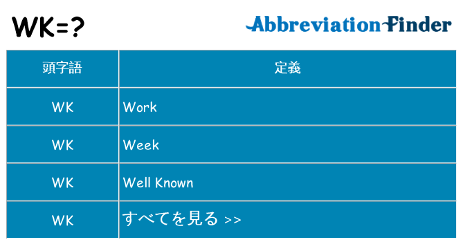 wk は何の略します。