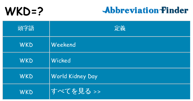 wkd は何の略します。